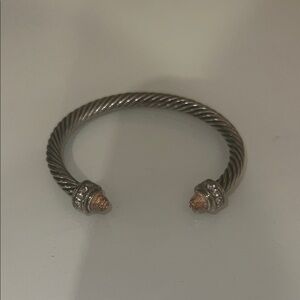Silver and Gold Twisted Cuff Bracelet